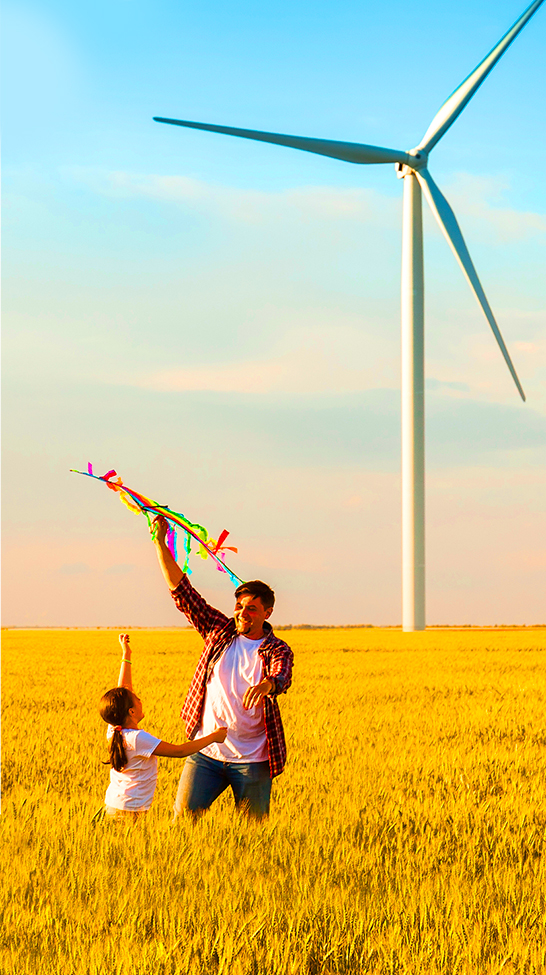Image papa et enfant dans les champs